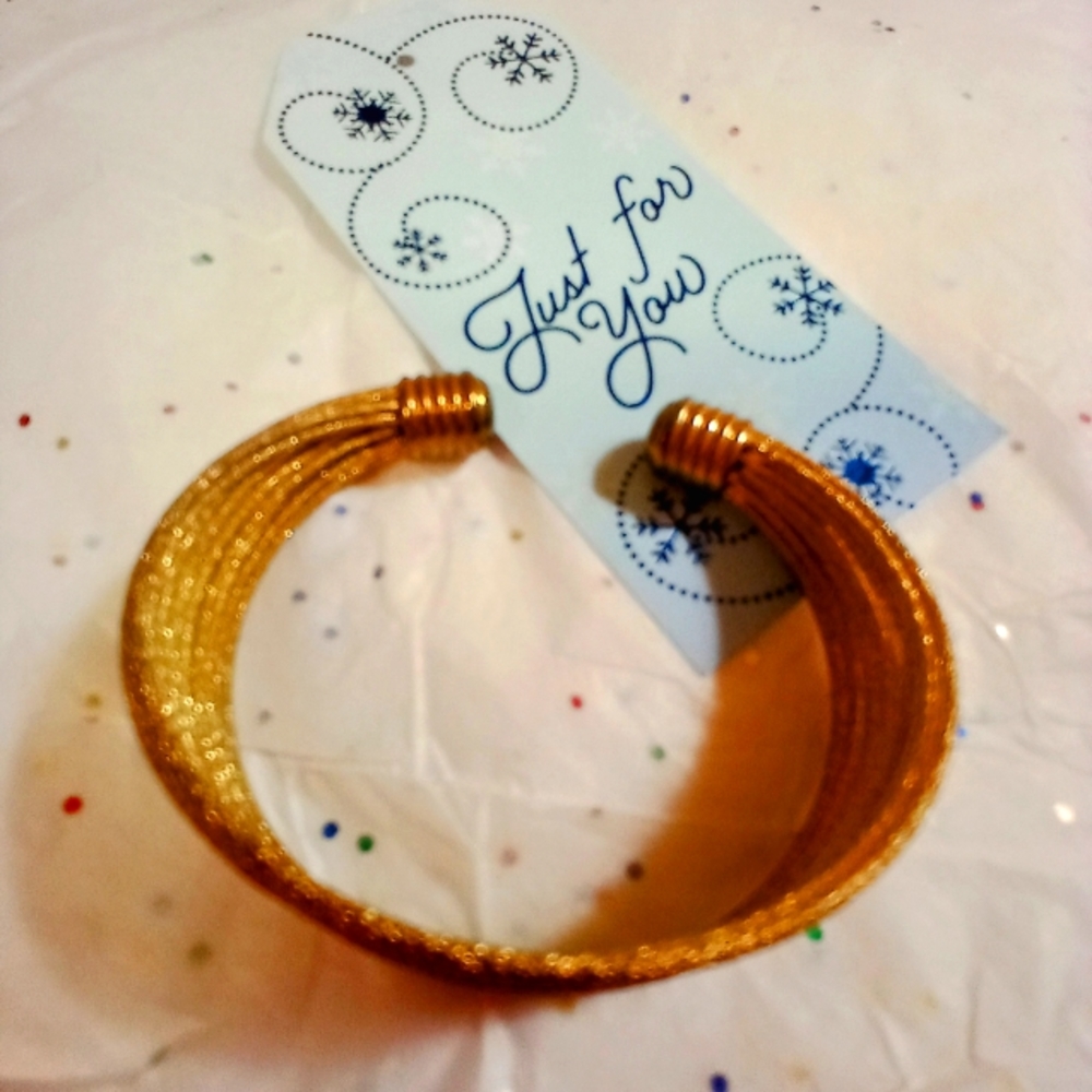 Gold tone cuff bracelet